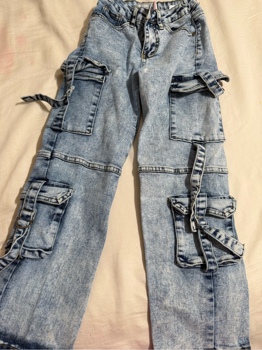Light Wash Cargo Pocket Jeans